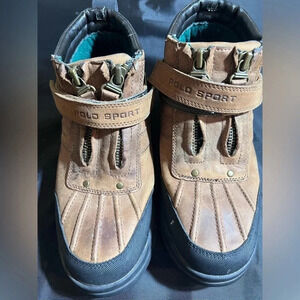 VNTG Polo Sport Ralph Lauren Women’s Leather Zip Duck Ankle Boot  Size 5